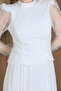 Top Beaded Detailed Bottom Chiffon Long Dress - White - 2