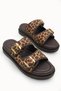 Lyra Luce Women's Double Buckle Slippers 00120401 Brown