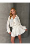 Women's Tencel Fabric Flounce Mini Dress White