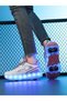 Kids Four Wheel Roller Shoes Rechargeable LED Light Sneaker Skate Heelys Shoes Pink - 5