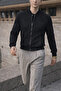 Men's Smart Casual Black Nubuck Jacket - 5