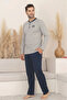 Dreamy Cotton Pocketed Buttoned Collar Long Sleeve Knitted Men's Pajama Set
