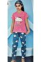 Cloud Patterned Short-Sleeved Cotton Pajama Set - 2