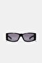 Rectangular sunglasses with wide temples