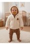 Baby Welsoft Plush Hooded Cardigan Cream Beige – Soft Winter Baby Jacket with Zipper 6-24 Months
