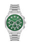 Men's Wristwatch Quartz - Silver Steel Band, Green Dial Cornered Case Silver Detailed Dm-00106G-A10