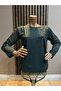Women's Middle Age and Above Viscose Floral Pattern Stone Embroidered Lycra Mother Combed Cotton Blouse