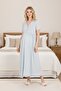 New Season Blue Short Sleeve Button Detailed Design Summer Maternity Nightgown - 2