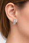 Steel zirconia hoop earrings
