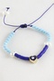 Matrixzn Heart Pearl Fimo Crystal Macrame Rope Bracelet (210647) - Blue - 2