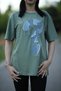 Blue Aura Sequin & Embroidery Detailed Women's T-Shirt