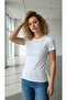 Albak Women's Half Sleeve Crew Neck White Bodysuit