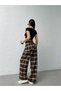 Women's Scottish Plaid Trousers with Scarf Detail and Tailored Fit - 5