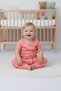 Baby Girl Pajama Set Pink Color Butterfly Flower Patterned Cotton Short Sleeves - 2