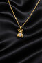 Zircon Stone Gold Color Teddy Bear Necklace – Cute & Elegant Design - 3