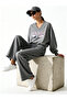 Paris Printed V-Neck Wide-Leg Casual Stylish Top and Bottom Tracksuit Set - 2