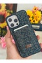 (2 in 1) iPhone 16 Pro Max Case Magsafe Compatible Wallet Card Holder Shiny Stone Premium Cover - 7