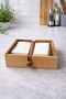 Natural Acacia Napkin Holder with Center Rod Decorative Desktop Napkin Holder Stylish 18X18 cm - 3
