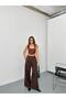 New Season Double Pleated Woven Fabric Buttoned Wide-Let Palazzo High Waist Pants - 6