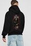 Viking Mythology Series 20 Back Printed Black Oversize Hooded Sweatshirt Men Women