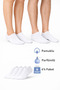 White Unisex Bootie Socks 6-Pack – Cotton, Odorless, Anti-Sweat, Daily & Sports Use
