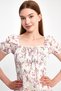 Women's Floral Patterned Collar Lace-Up Long Dress Viscose Midi Summer Dress - 8