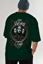 Viking Mythology 23 Back Printed Green Oversize T-Shirt Men Women Cotton Crewneck Tshirt - 7