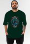Jörmungandr Front Printed Green Oversize T-Shirt Men Women Cotton Crew Neck Tshirt - 2