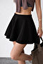 Women's Black Flared Mini Skirt