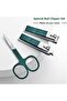 6-Piece Nail Clipper Set - with Green Zippered Leather Case - Travel Size Manicure Set - 3