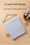 Blue 4-Layer Muslin Baby Blanket, Lightweight and Soft Textured, Seasonal Multi-Purpose Blanket 110X110 cm