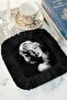 Hollywood Sparkling Portrait Fringed Presentation Napkin - Retro Black and White Nostalgic Coaster Tissue - 2