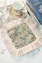 Elegant Forest Wild Nature Fringed Presentation Napkin-Exotic Bohemian Green Cream Coaster Serving Napkin - 5