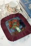Artistic Floral Arrangement Tasseled Presentation Napkin-Vintage Style Burgundy Rustic Coaster Tissue - 4