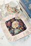 Elegant Flower Garden Presentation Napkin - Classic Vintage Rose Motif Tasseled Coffee Side Presentation Napkin - 7