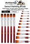 Flat Tip Number 6 Painting Brush 1 Pack of 5 Sable Cut Tip Brush Set Gouache Water-Based Acrylic Oil B