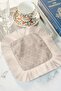 Elegant Classic Islamic Motif Fringed Presentation Decoration Handkerchief - Minimalist Modern Beige Coffee Side Napkin - 2