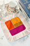 Pop Art Colorful Tasseled Presentation Napkin - Geometric Modern Orange Cream Coaster Tissue
