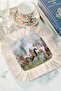 Miniature Palace Stories Fringed Presentation Napkin - Pastoral Ethnic Blue Coaster Tissue - 5