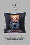 Cushion Cover 45X45 cm Teddy Bear Patterned – Babyface Fabric with White Piping and Hidden Zipper - 2