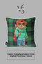 Cushion Cover 45X45 cm Teddy Bear Patterned – Babyface Fabric with White Piping and Hidden Zipper - 2