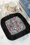 Floral Cactus Tassel Presentation Napkin - Geometric Bohemian Green Black Fringe Coaster Tissue - 5