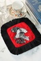 Japanese-Inspired Luxurious Fringed Presentation Placemat Tissue - Geiko Bohemian Red Black Presentation Napkin - 5