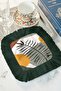 Tropical Leaf Fringed Presentation Napkin - Natural Bohemian Green Mustard Design Coaster Napkin