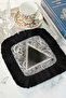Mandala Luxury Fringed Presentation Napkin - Geometric Black Bohemian Floral Patterned Coffee Presentation Napkin