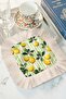 Lemon Patterned Stylish Tasseled Presentation Napkin - Natural Country Green Yellow Cream Coaster Tissue