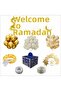 Gold, Sea Sand, Transparent Balloons Welcome Ramadan Set (with Date Palm Box)