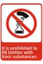 Poisonous Substances Are Prohibited to Be in Bottles Dekota Printing – 3 mm Forex Warning Sign 25 cm × 35cm