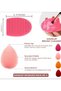 Makeup Sponge Set, Foundation, Concealer, Powder 3 Pieces 1 Piece Silicone Brush Cleaning Tool - 3