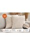 2-Piece Welsoft Throw Pillow Cover 40X40 Cream with Hidden Zipper Soft Textured